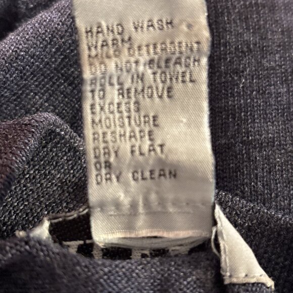 Alfani Men's Sweater Extra Fine Italian Merino Wool Blue Pullover Large READ - Picture 4 of 6